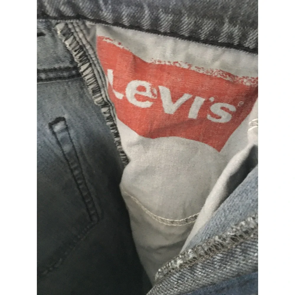 Levis 511 Skinny Jeans Mens Gray Faded Distressed Denim Pants